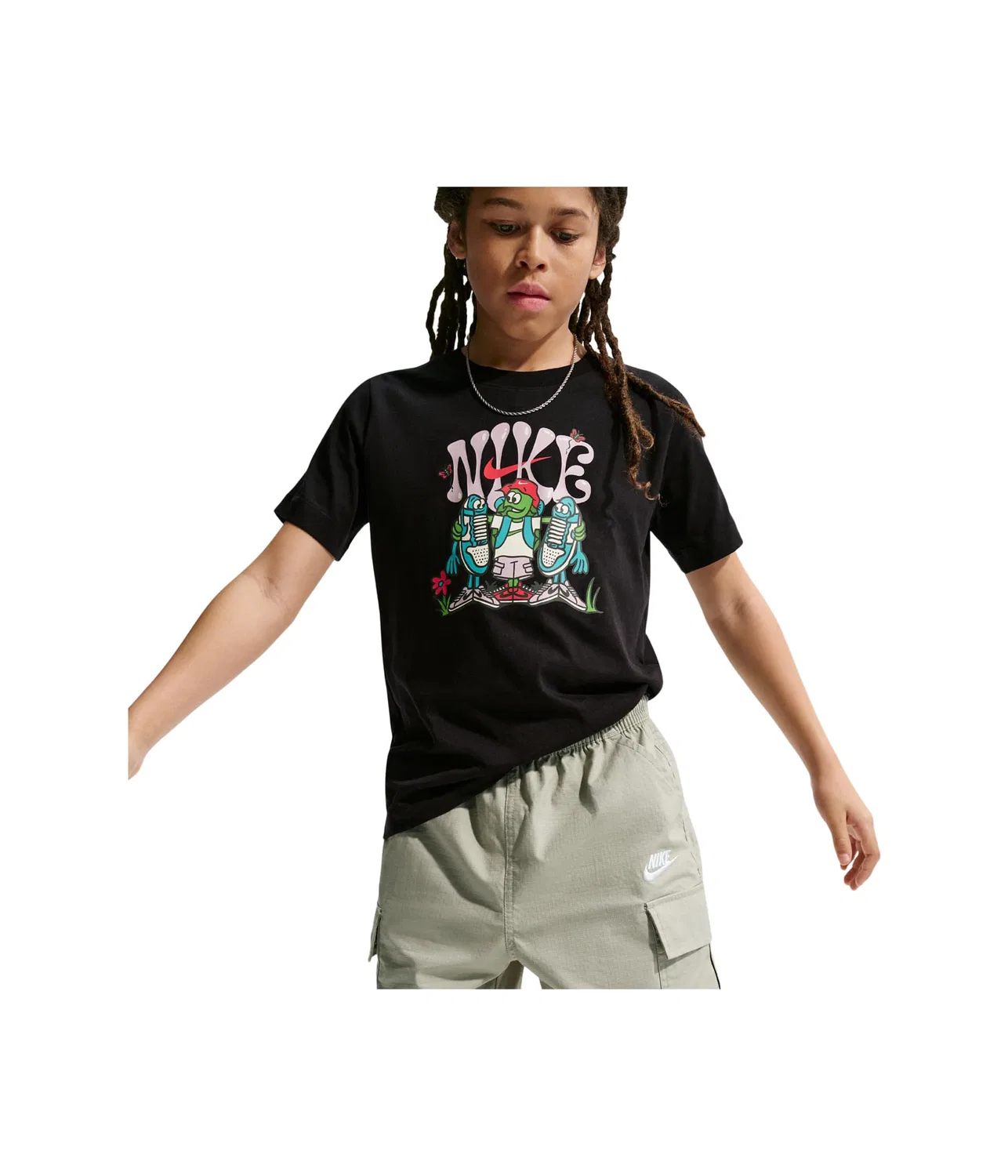 Тканые шорты-карго от Sportswear Club (для маленьких и больших детей) Nike Kids, Spruce Fog/White — фото 2