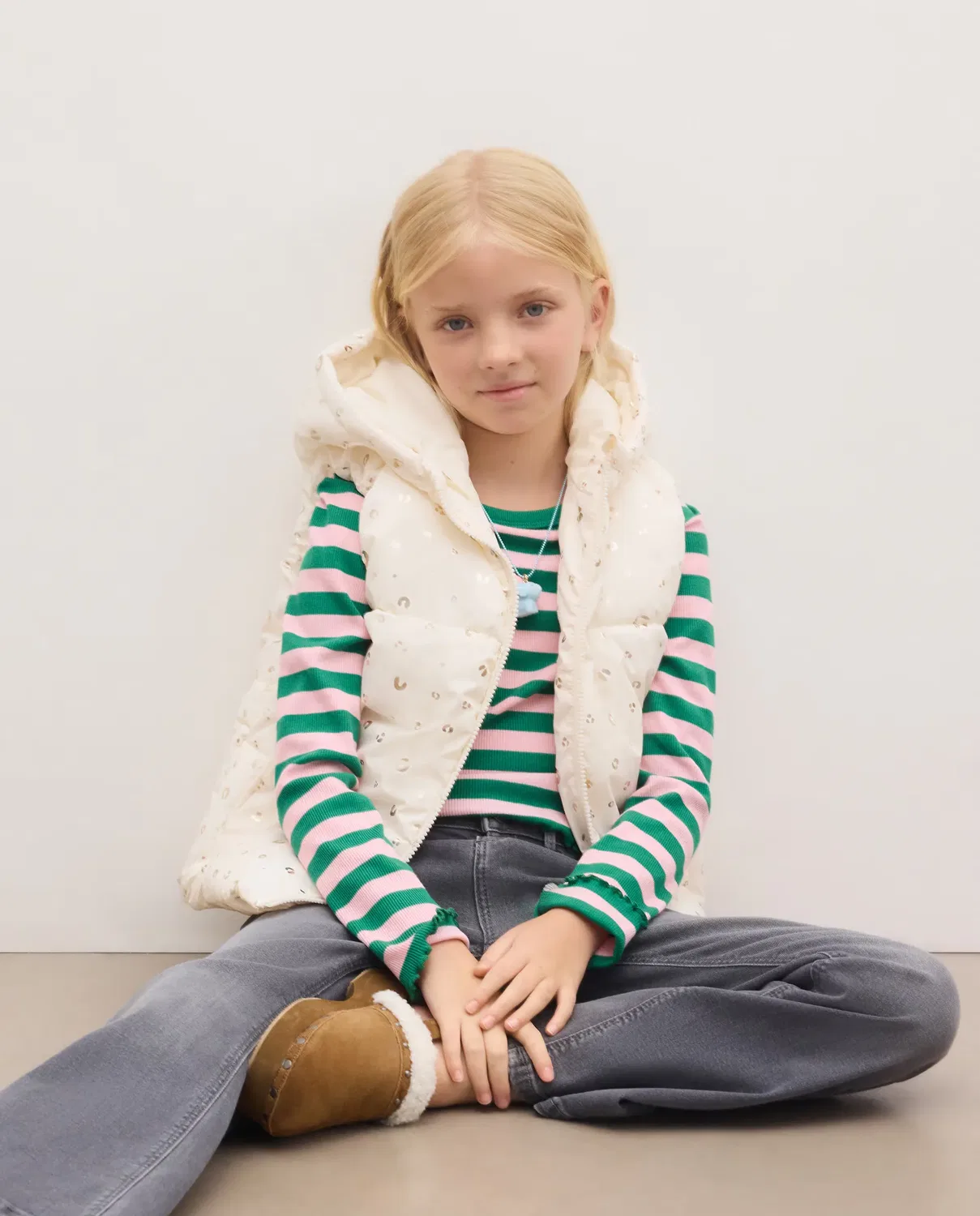 Детский жилет для девочек с принтом all over tone to tone foil Kids El Corte Inglés, Blanco