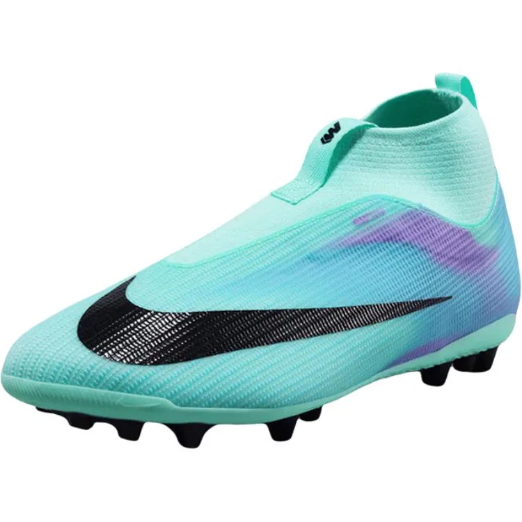 Детские футбольные бутсы Nike Kids' Soccer Shoes, Cyan Blue Purple Black — фото 4