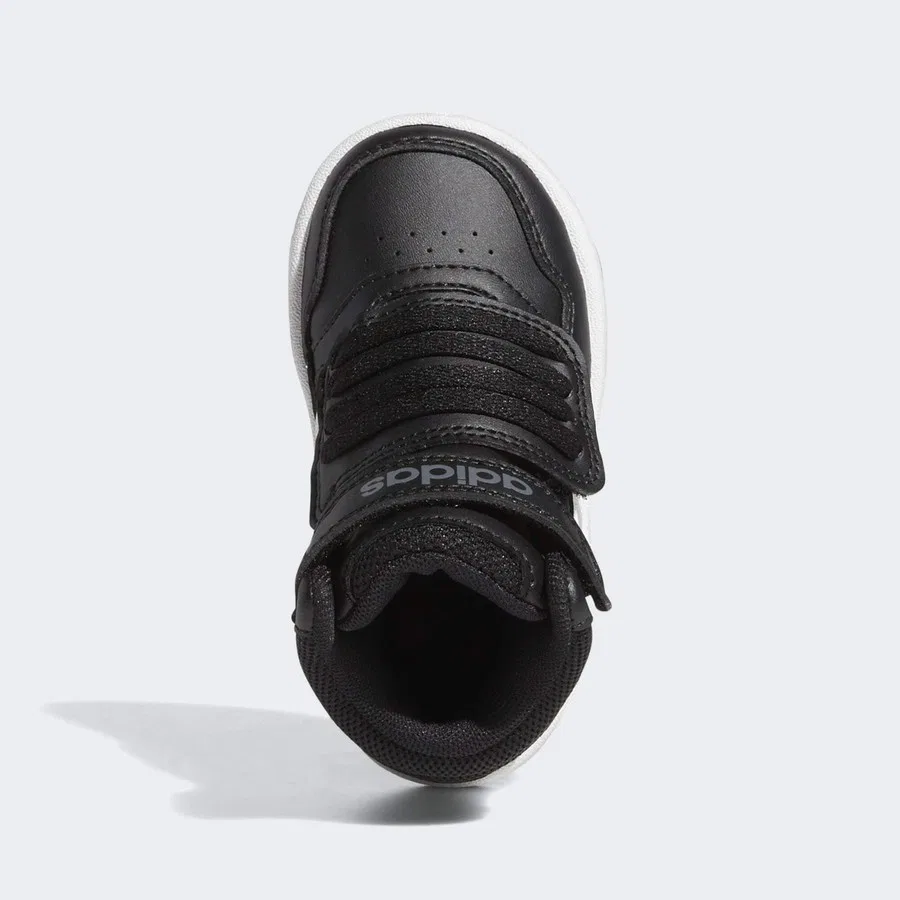 Детские кроссовки с полувысоким силуэтом Sportswear GW0408 Hoops Mid Shoes adidas, Черно-белый — фото 4