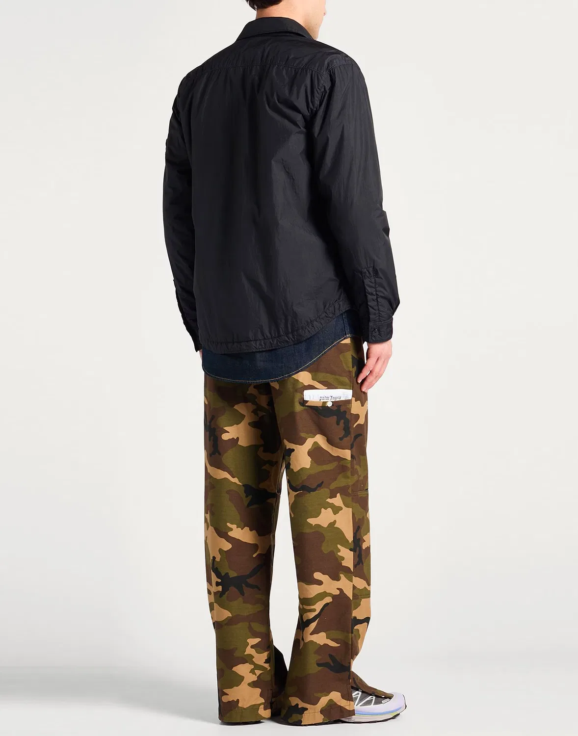 Мужская куртка-overshirt с принтом Stone Island, черный — фото 3