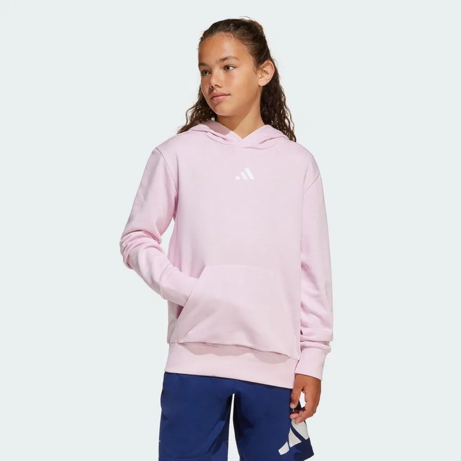 Худи детское с длинным рукавом Sportswear JC9773 Essentials Hoodie Kids adidas, Розово-белый — фото 2