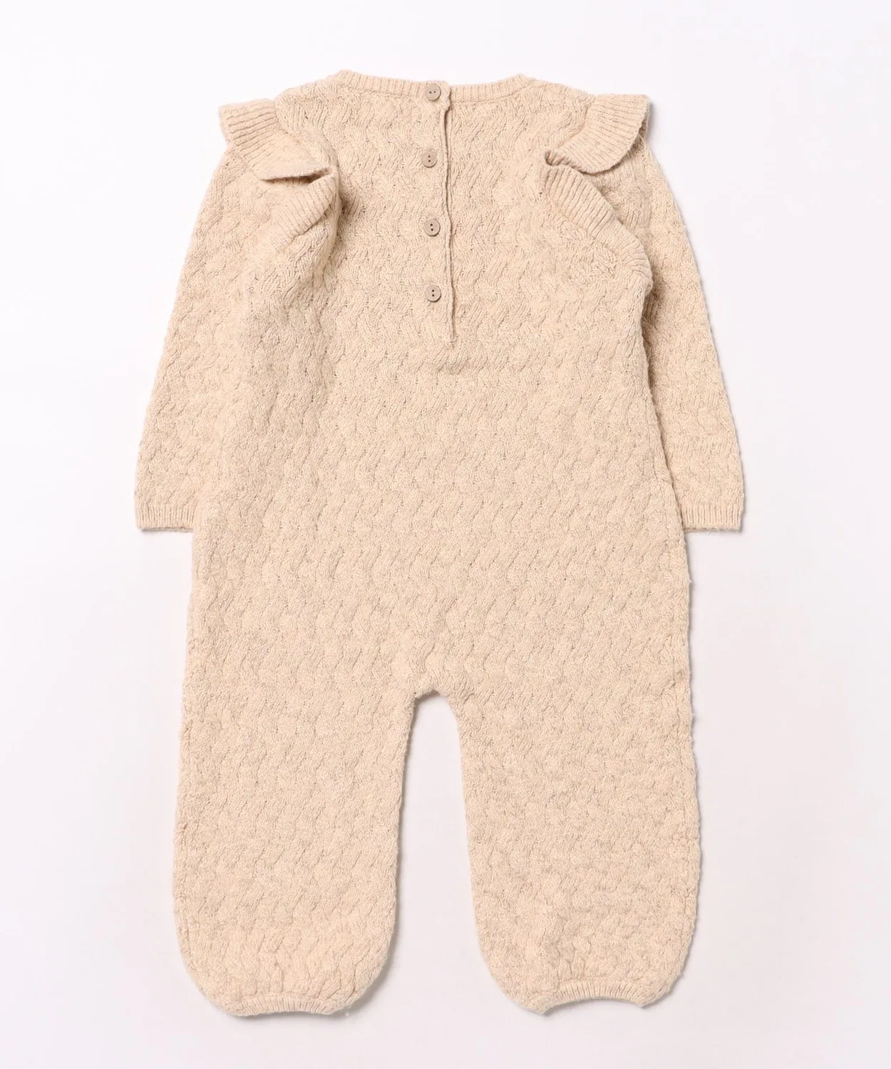 Детский боди-комбинезон с длинным рукавомс принтом Mira Knit Romper Quincy Mae, Ivory — фото 2