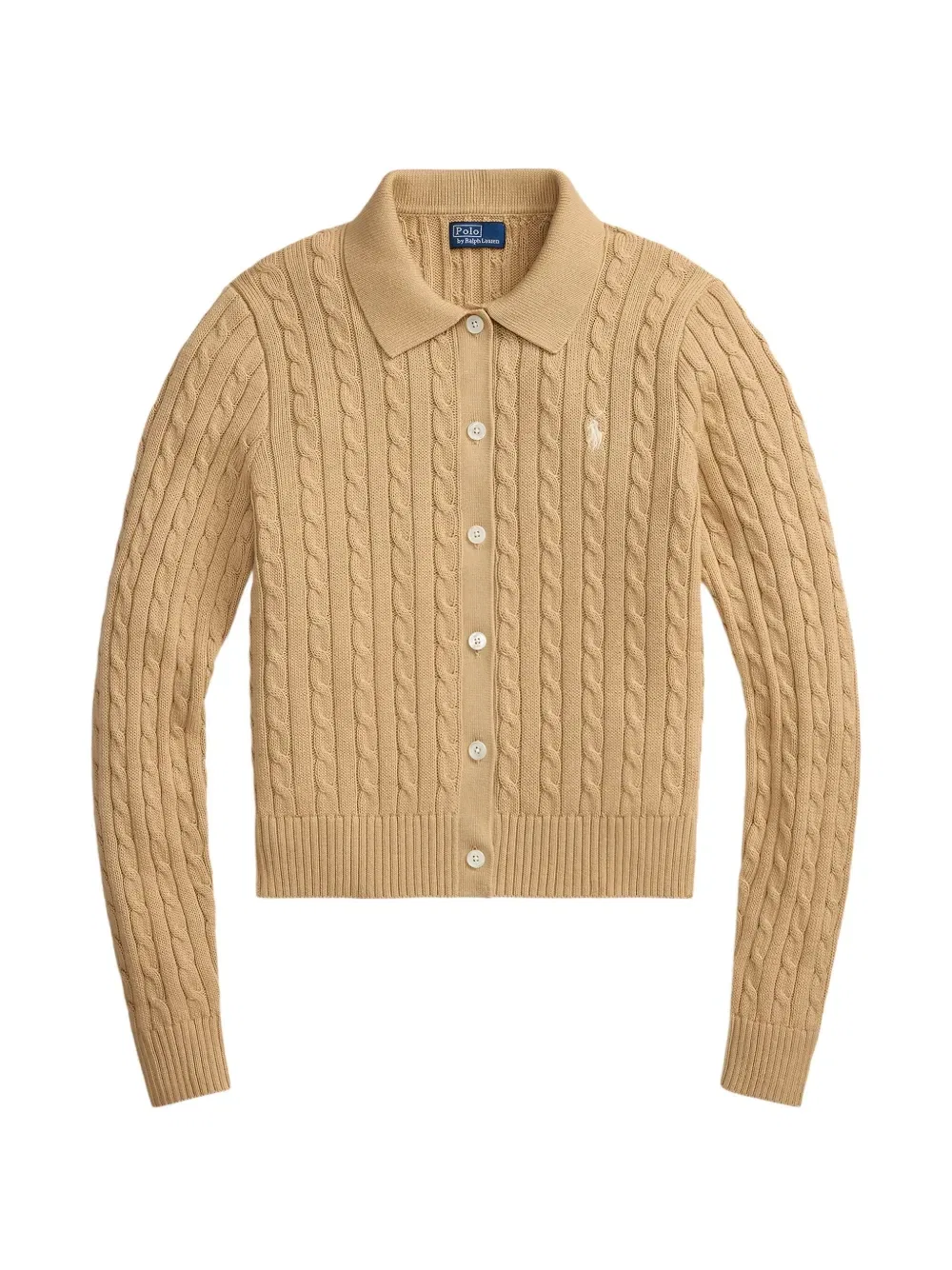 Кардиган Pony фактурной вязки Polo Ralph Lauren, бежевый