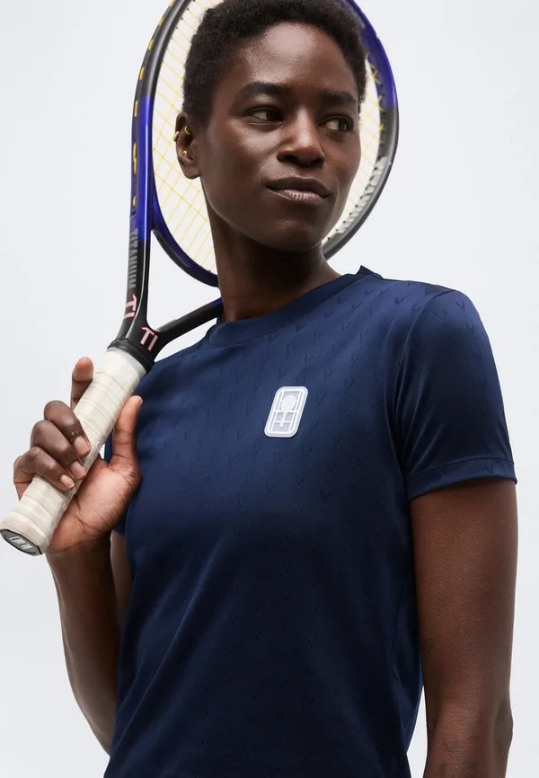 Футболка Lacoste Sport Ретро, Navy Blue — фото 4