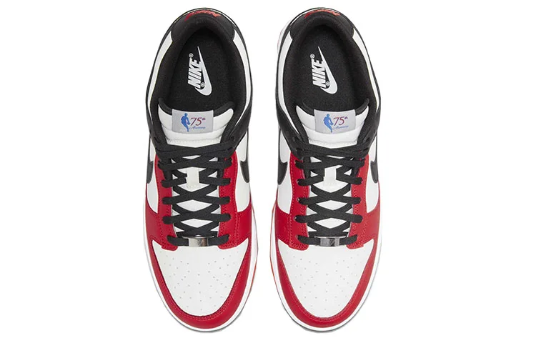 Кроссовки Nike Dunk Low EMB, белый/красный/черный — фото 4