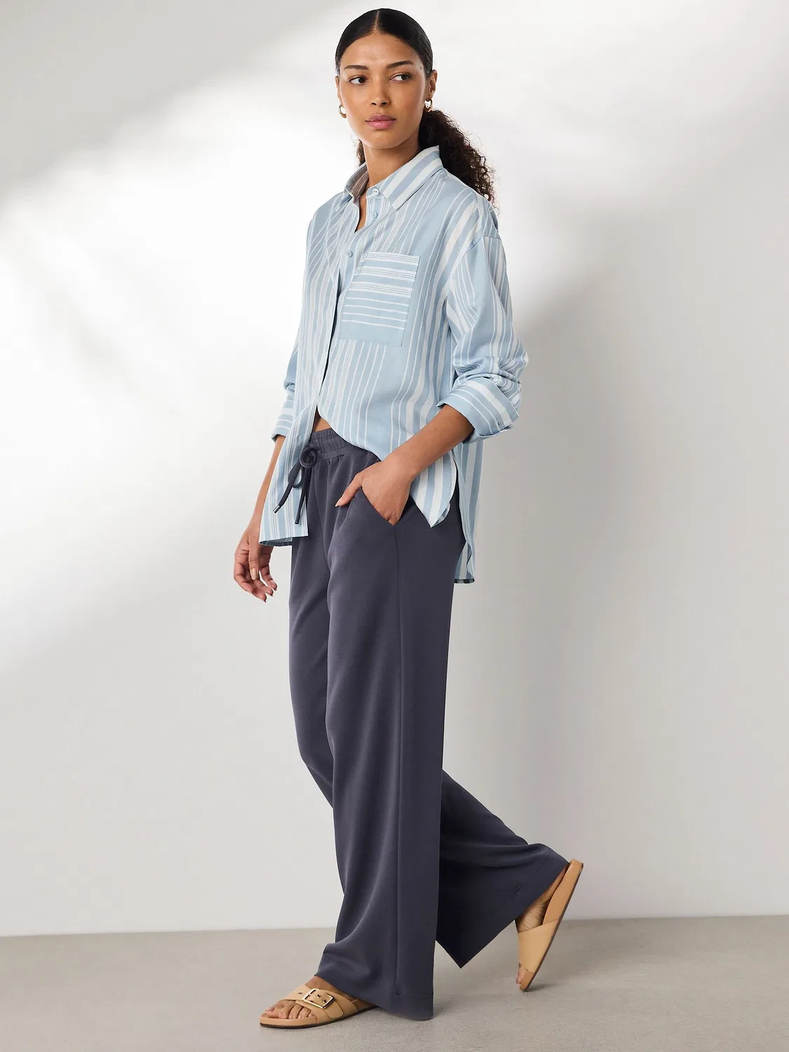 Джоггеры широкие Premium Wide Leg Next, угольно-серый