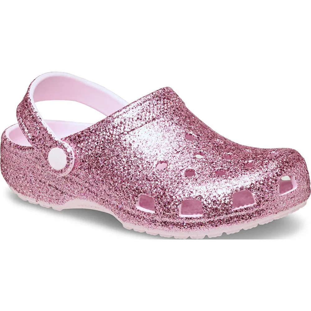 Детские классические сабо с блестками Crocs, Pink Glitter