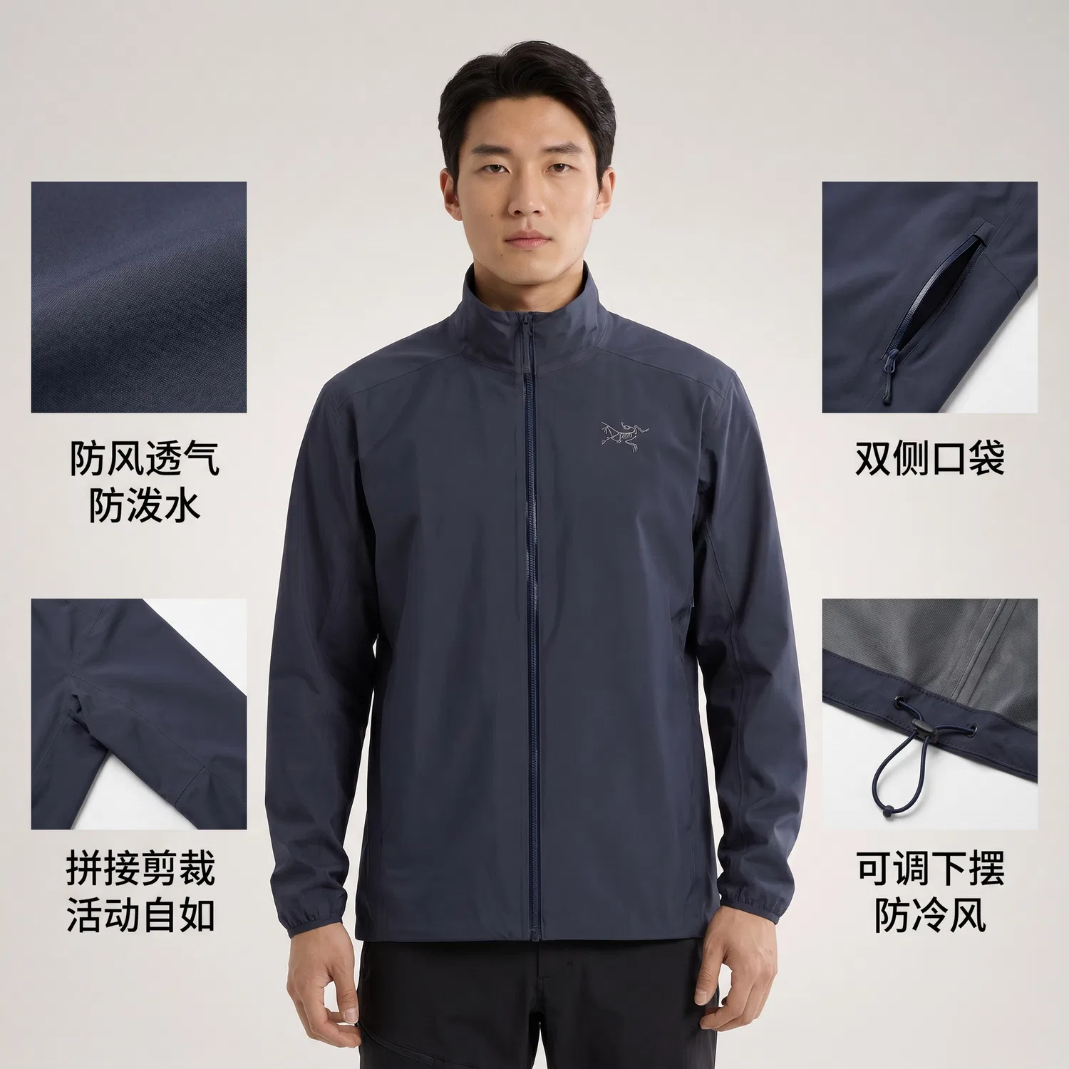 Мужская софтшелл-куртка Arcteryx, Black Sapphire — фото 3