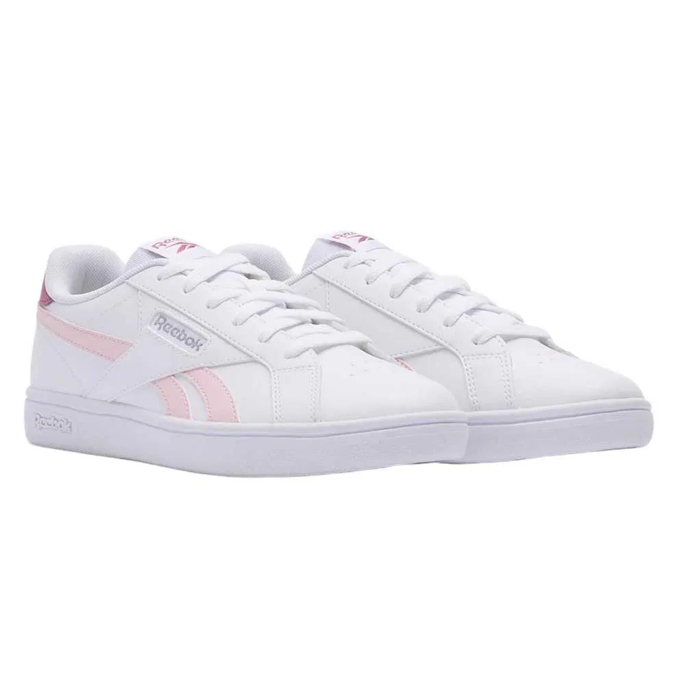 Детские кроссовки для девочек с принтом Reebok Court Retro, Ftwrwhite Studiopink Frostedberry — фото 3