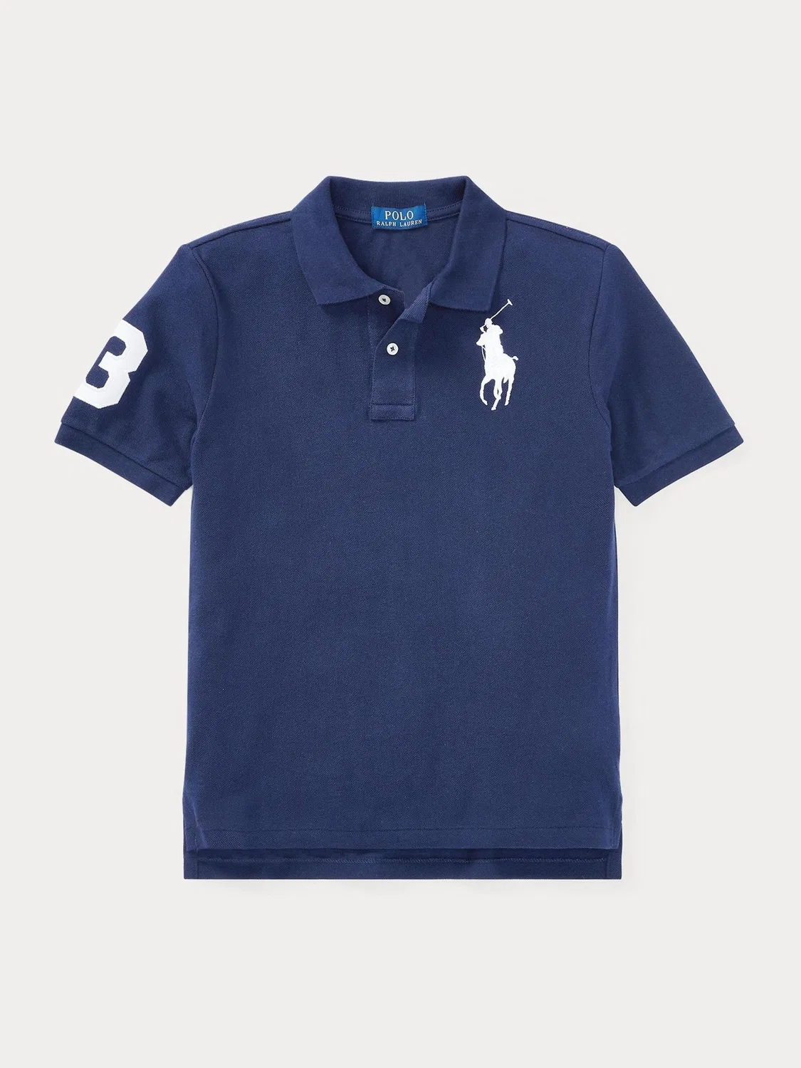 Поло, Slim Fit Polo Ralph Lauren, темно-синий — фото 3