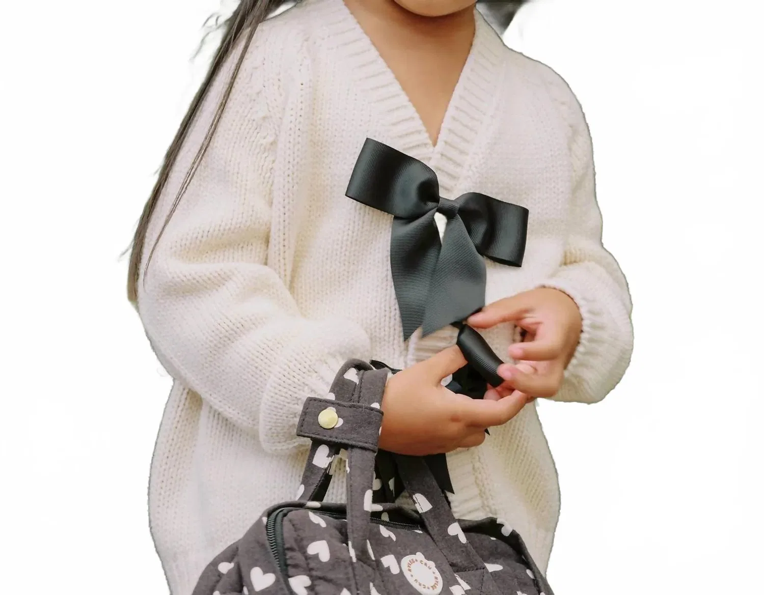 Детский кардиган для девочек с бантами Bow Cardigan Rylee + Cru, Natural — фото 3