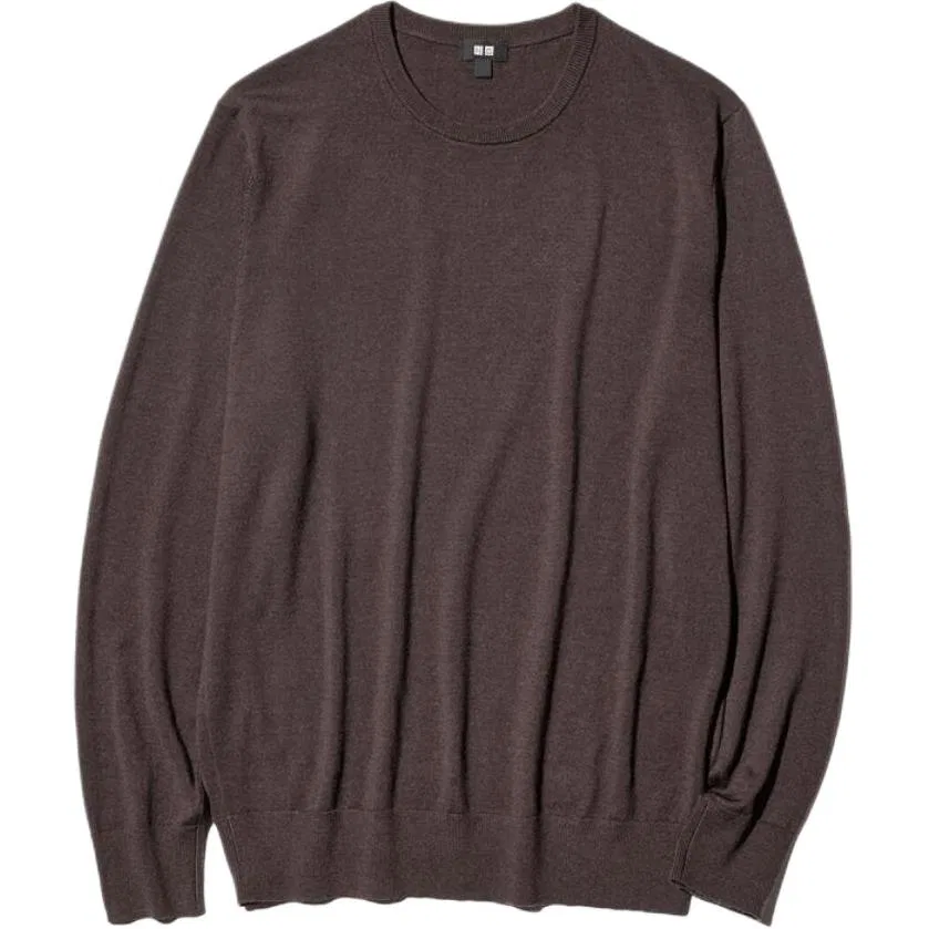 Мужской свитер с круглым вырезом 38 Dark Umber UNIQLO