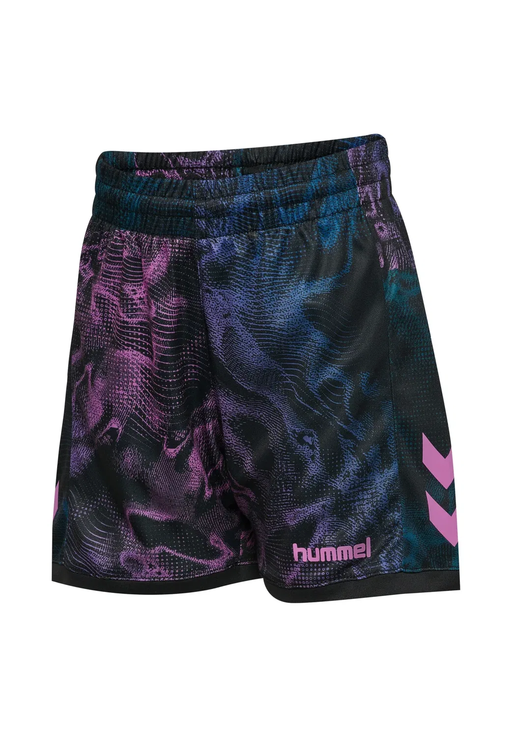 Детские спортивные шорты Hmlblaze club26 с графическим принтом, унисекс Hummel, Black Pink — фото 4