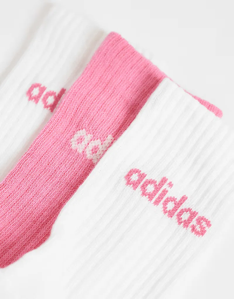 Носки высокие Three Stripes Studios 3 шт Adidas Performance, белый/розовый — фото 2