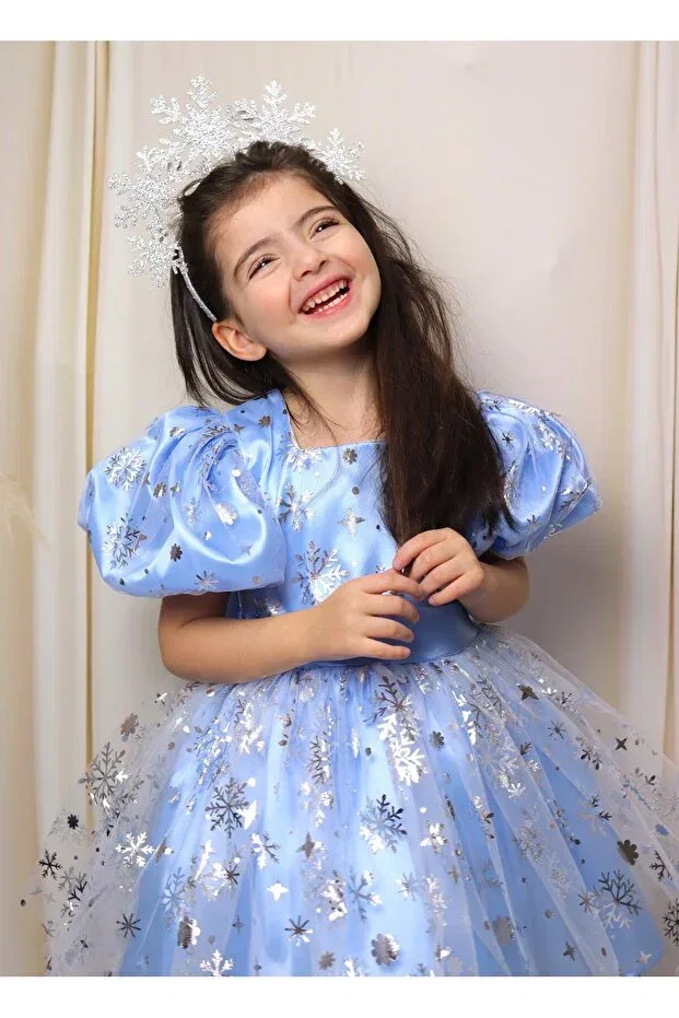Детское платье для девочек с принтом Elsa Dress Gül Baby, Blue