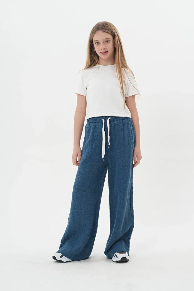 Детские джинсы для девочек хлопковые Haykids, Blue — фото 2