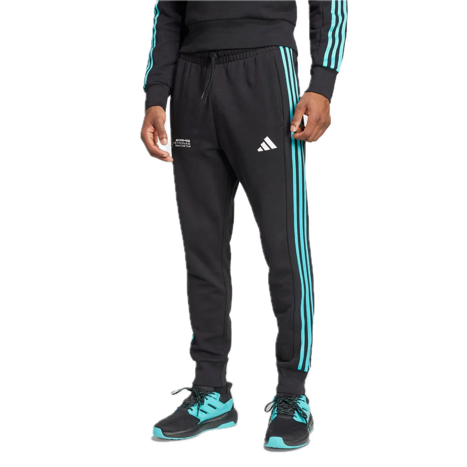 Мужские спортивные штаны с принтом Adidas, черный — фото 2