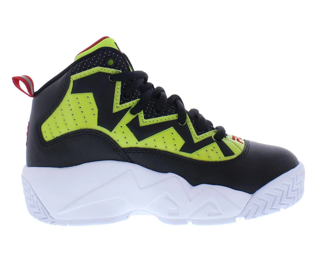 Детские кроссовки для мальчиков с закрытым носком Kid's Fila Mb Fila, Lime Black — фото 3