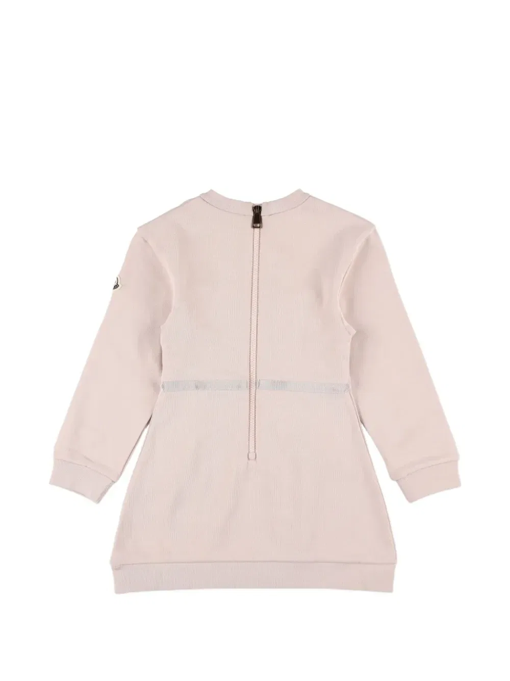 Плиссированное платье с нашивкой-логотипом Moncler Enfant, розовый — фото 2