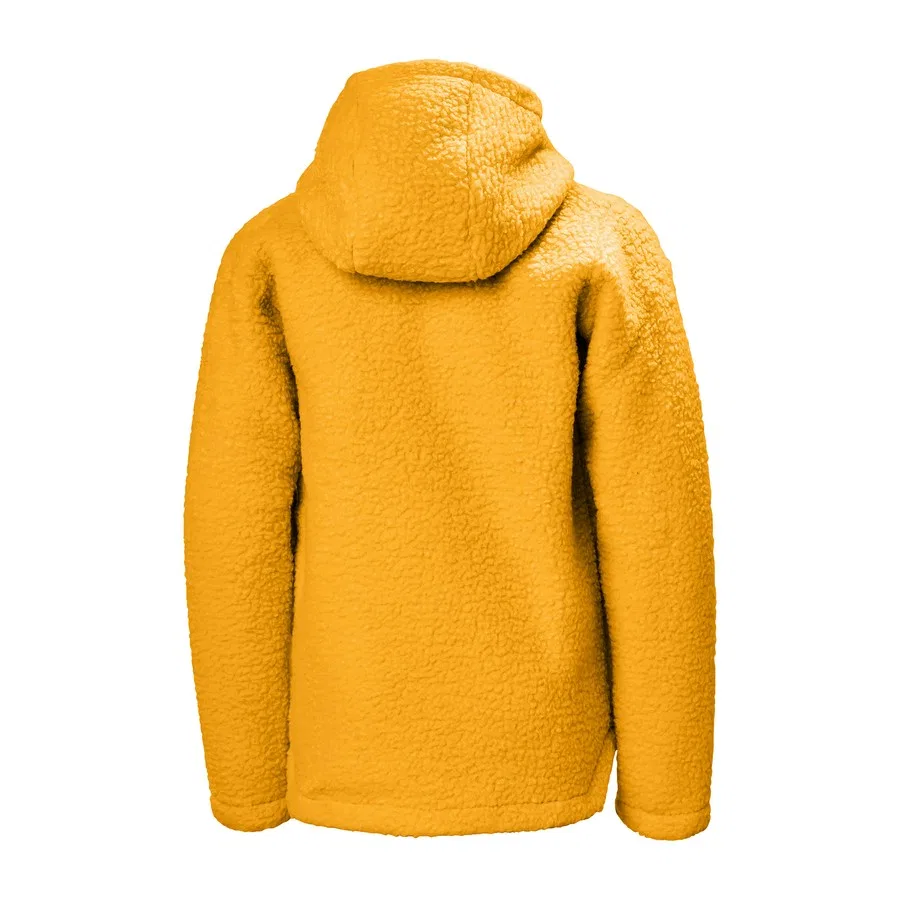 Детская куртка-флис с капюшоном, на молнии, модель Hh Jr Champ Pile Jacket, Helly Hansen, Горчичный — фото 2