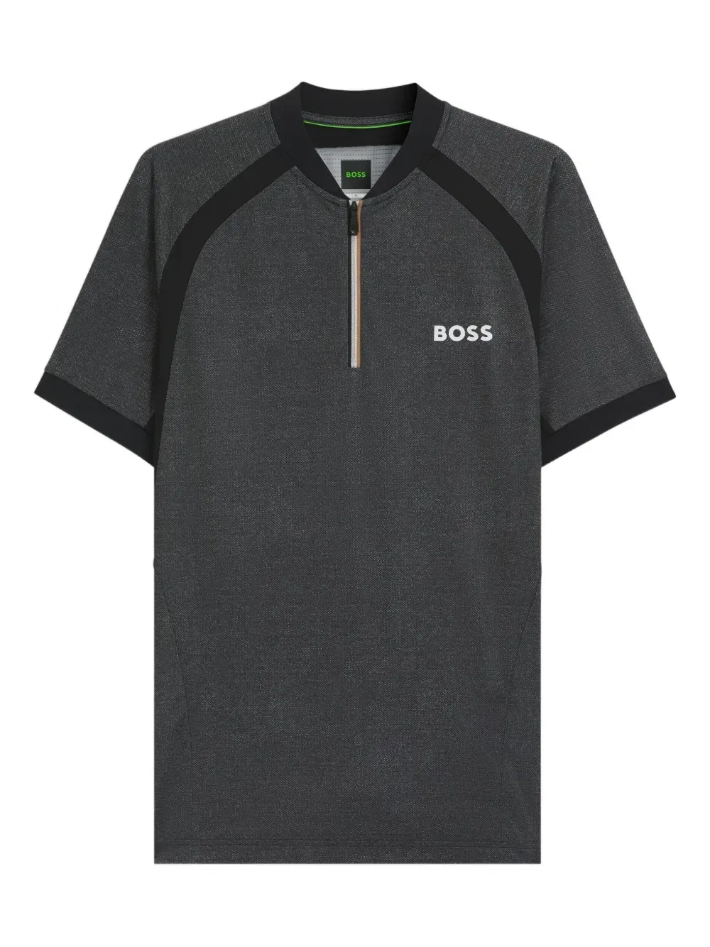 Футболка с воротником на молнии Boss, серый