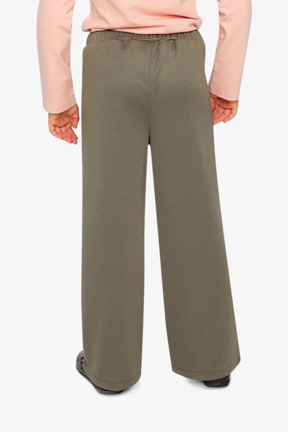 Детские брюки клеш с эластичным поясом Flare Pants Deux par Deux, Sage Print Green — фото 4