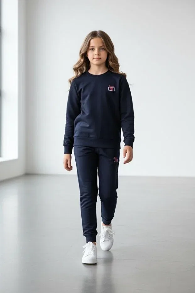 Детский спортивный костюм для девочек с длинным рукавом Piyera, Navy Blue