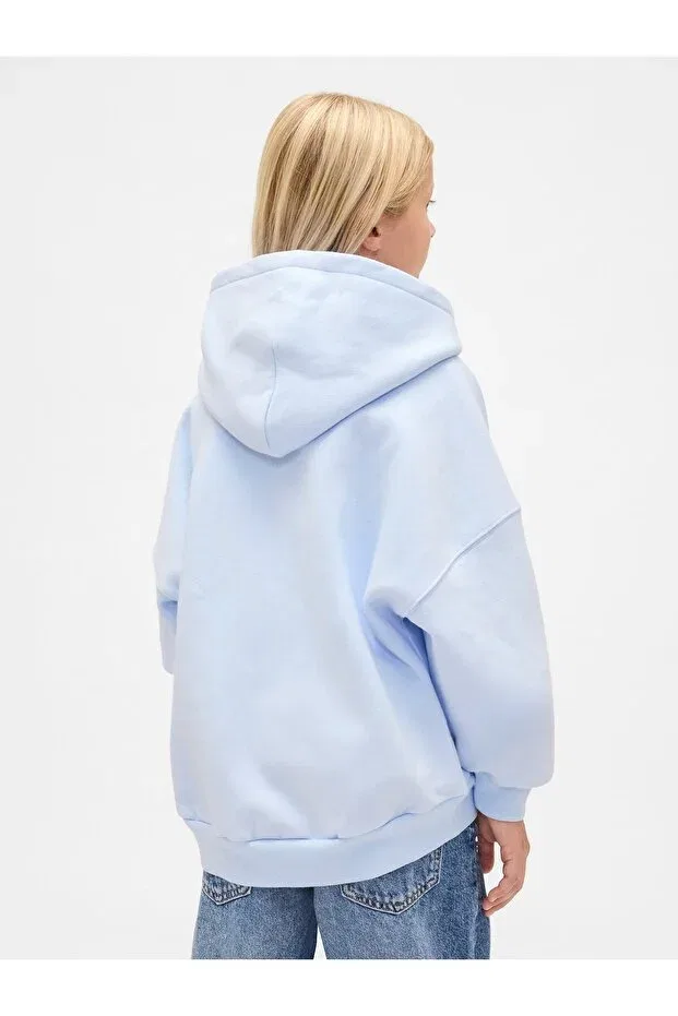 Детские свитшот для девочек с принтом Arch Logo Gap, Light Blue000 — фото 4