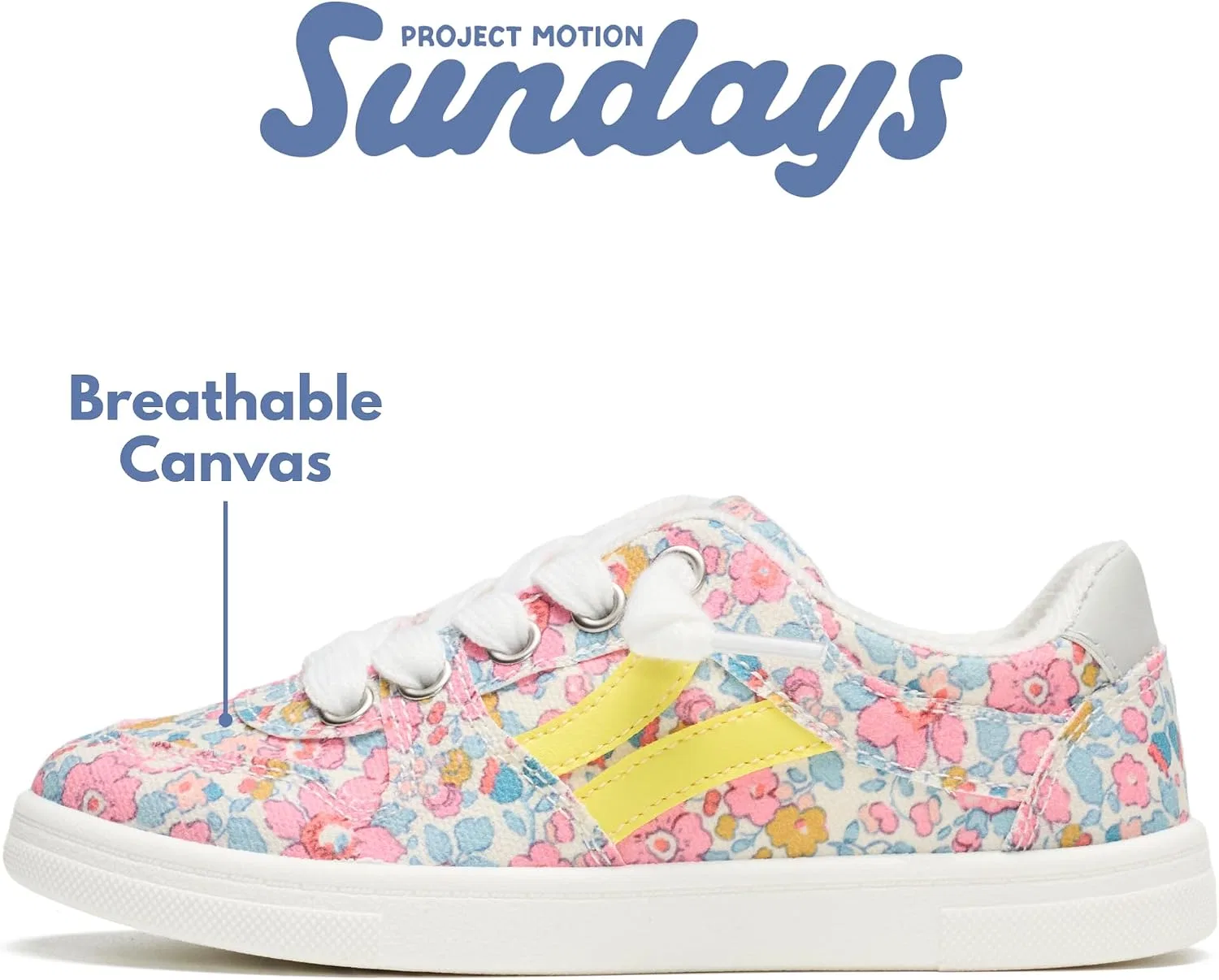 Детские кеды для девочек с принтом Sundays PROJECT MOTION SUNDAYS, Rose Canvas Print — фото 4