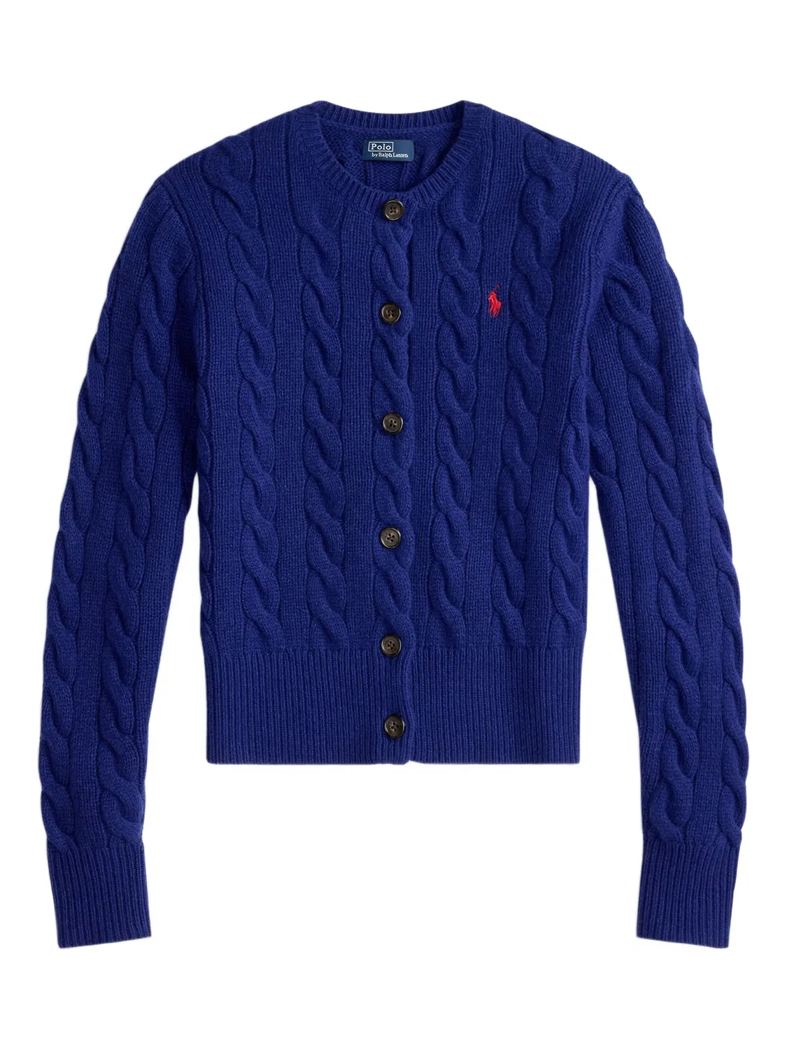 Кардиган с косами из шерсти и кашемира Polo Ralph Lauren, темно-синий