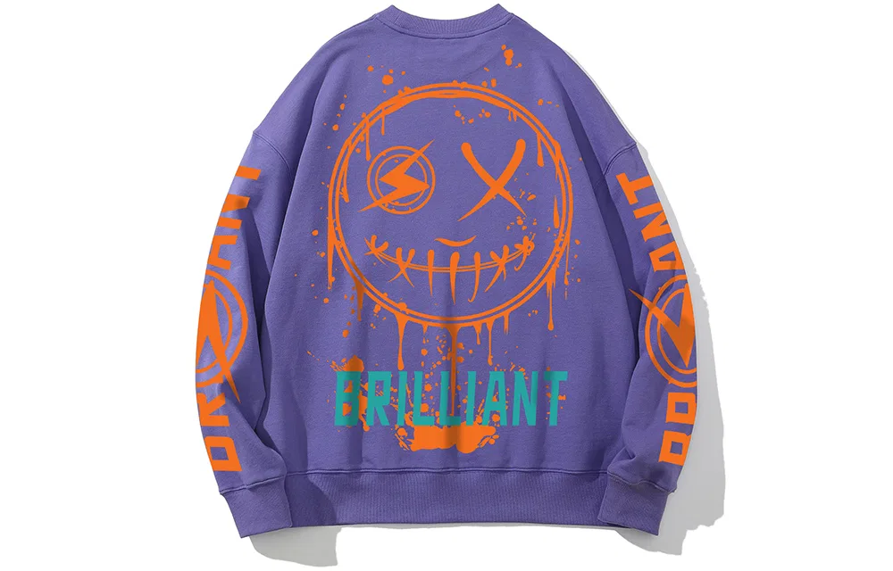 Детский свитшот свободного кроя Purple Crew Neck Loose Fit Regular Sweatshirt SANSYAS