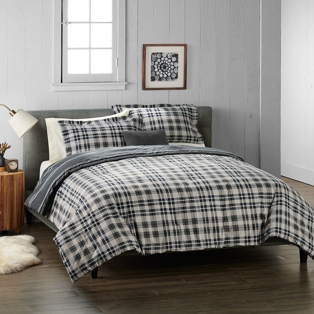 

Комплект тяжелого фланелевого одеяла Cuddl Duds с накладками, цвет Gray Black