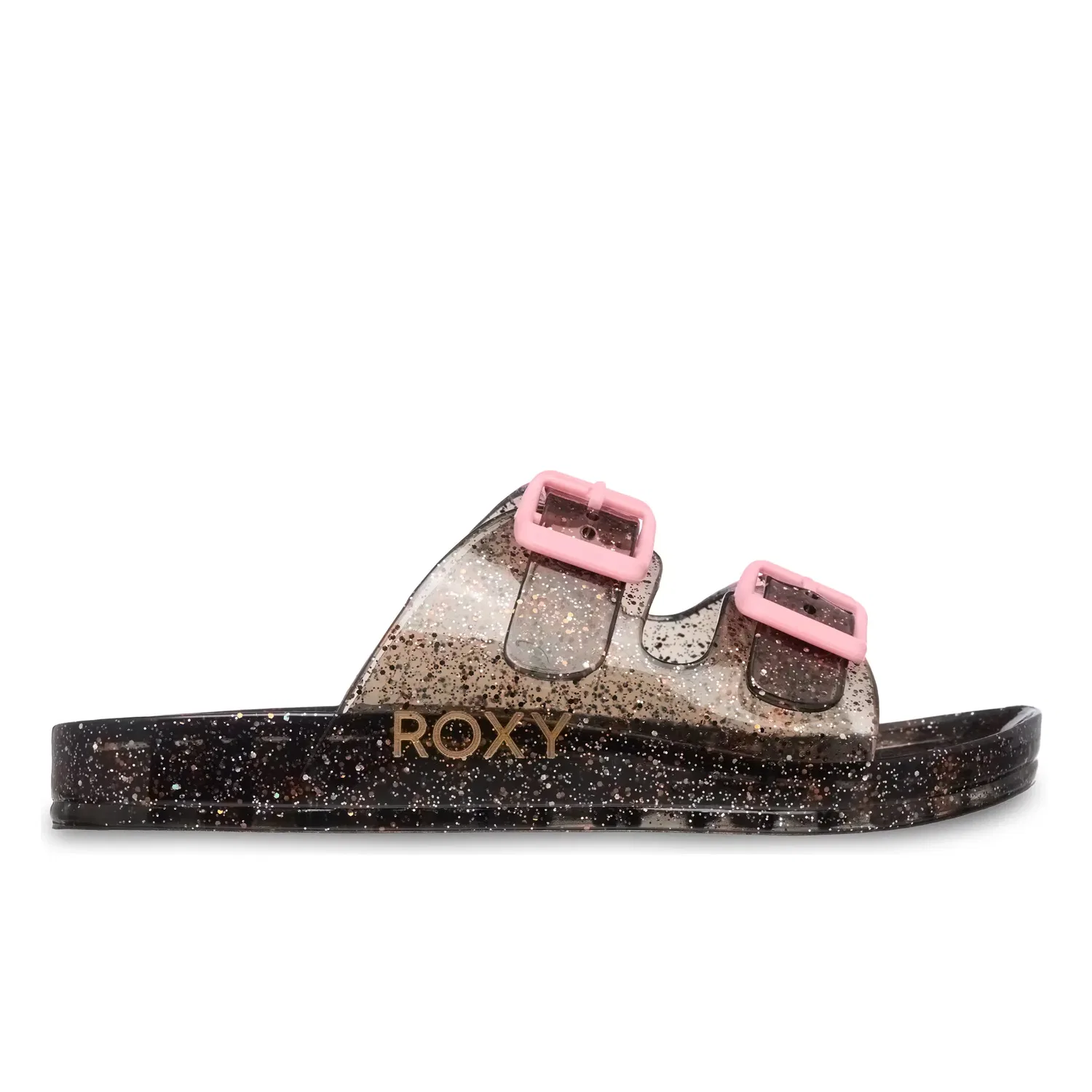 Детские шлепанцы для мальчиков с блестками Roxy, Negro / Rosa — фото 2