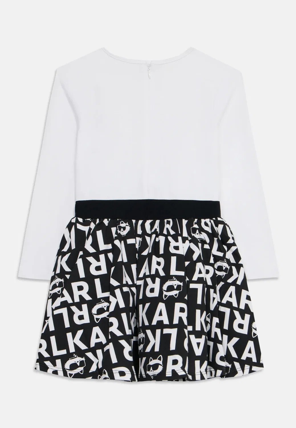 Платье с длинными рукавами - трикотажное платье Karl Lagerfeld Kids, White/Black — фото 2