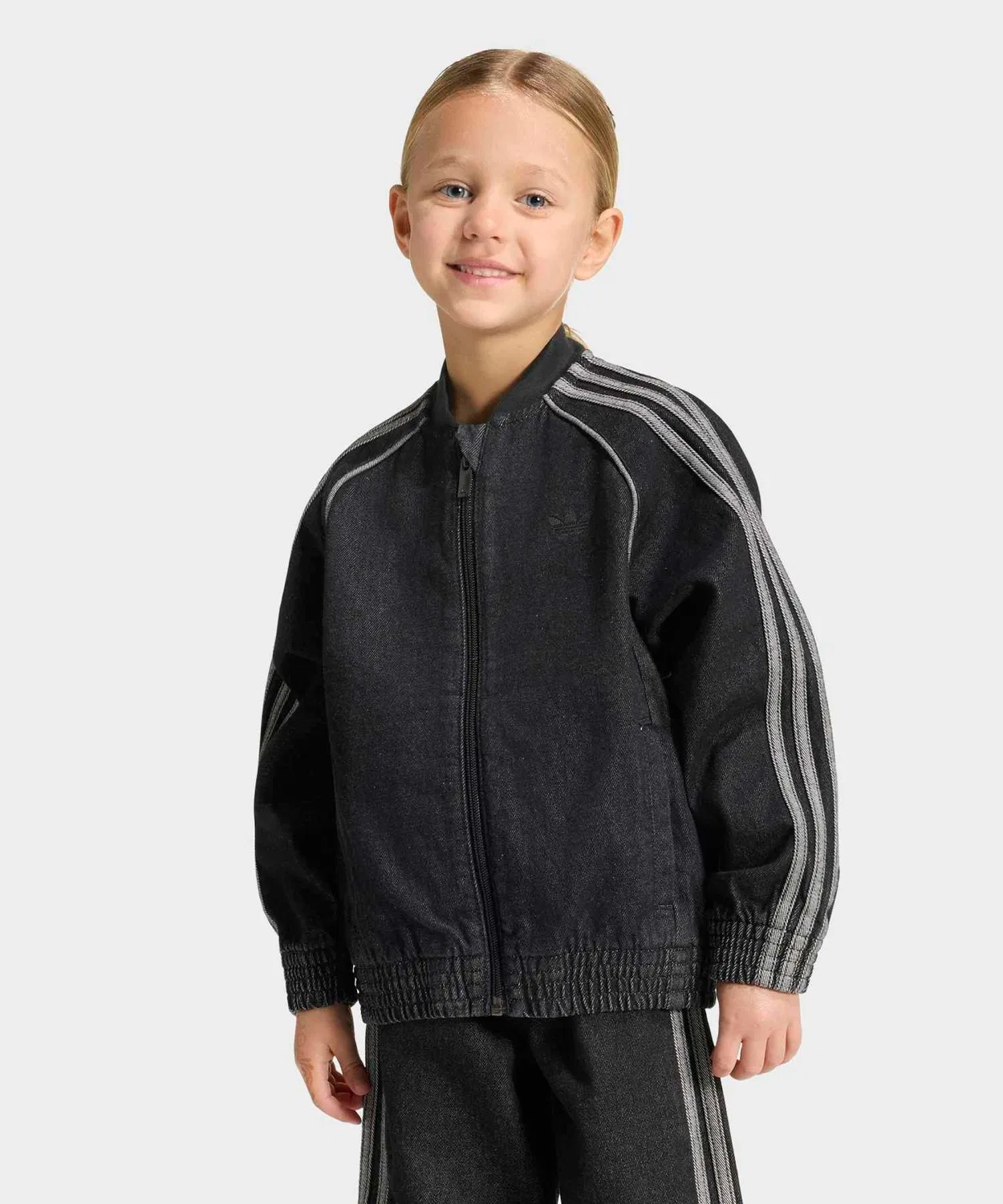 Детское джинсовое худи с принтом Adidas Originals, Black — фото 3