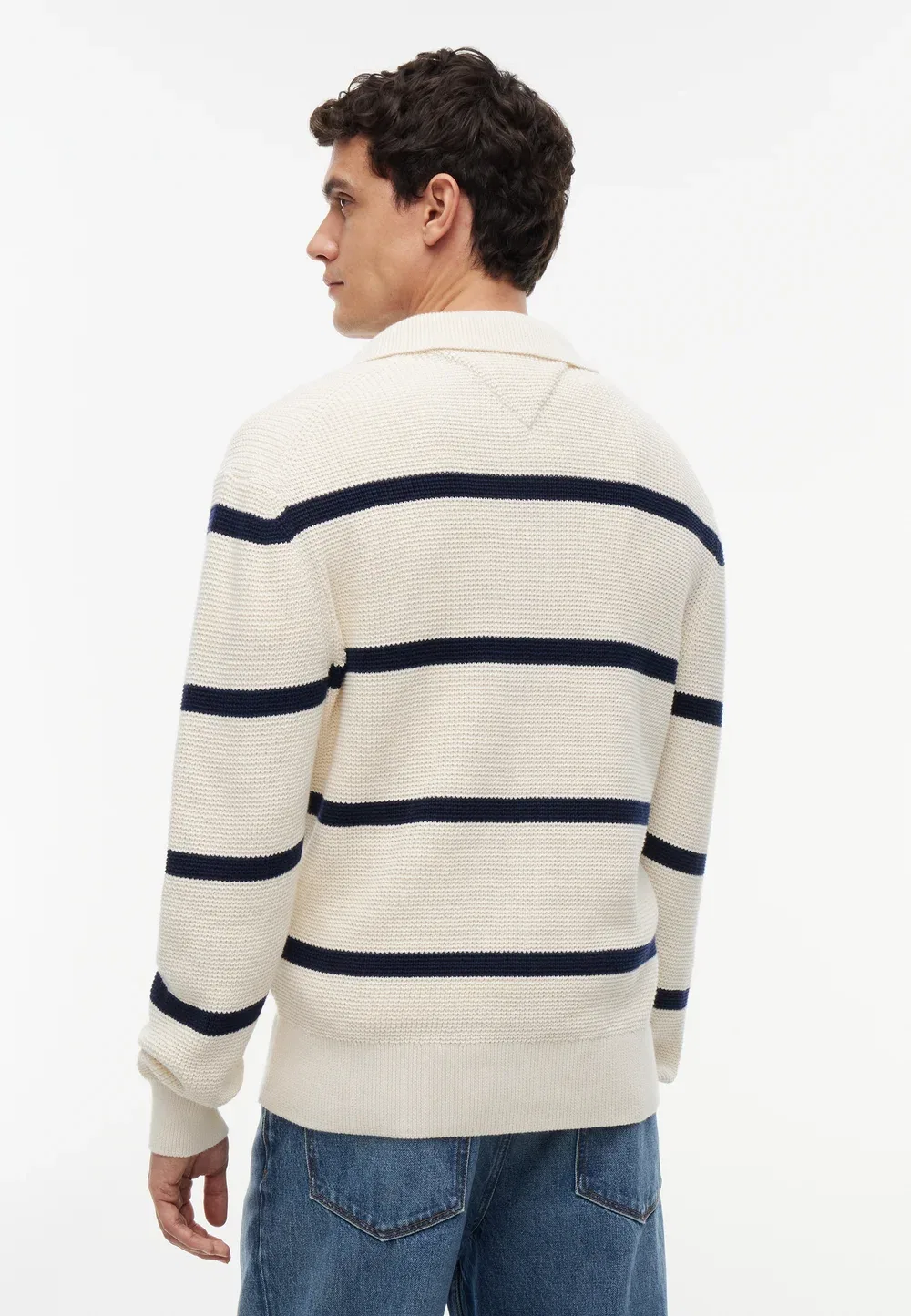 Вафельная структура для регби - джемпер Tommy Hilfiger, Ivory Petal/Carbon Navy — фото 3