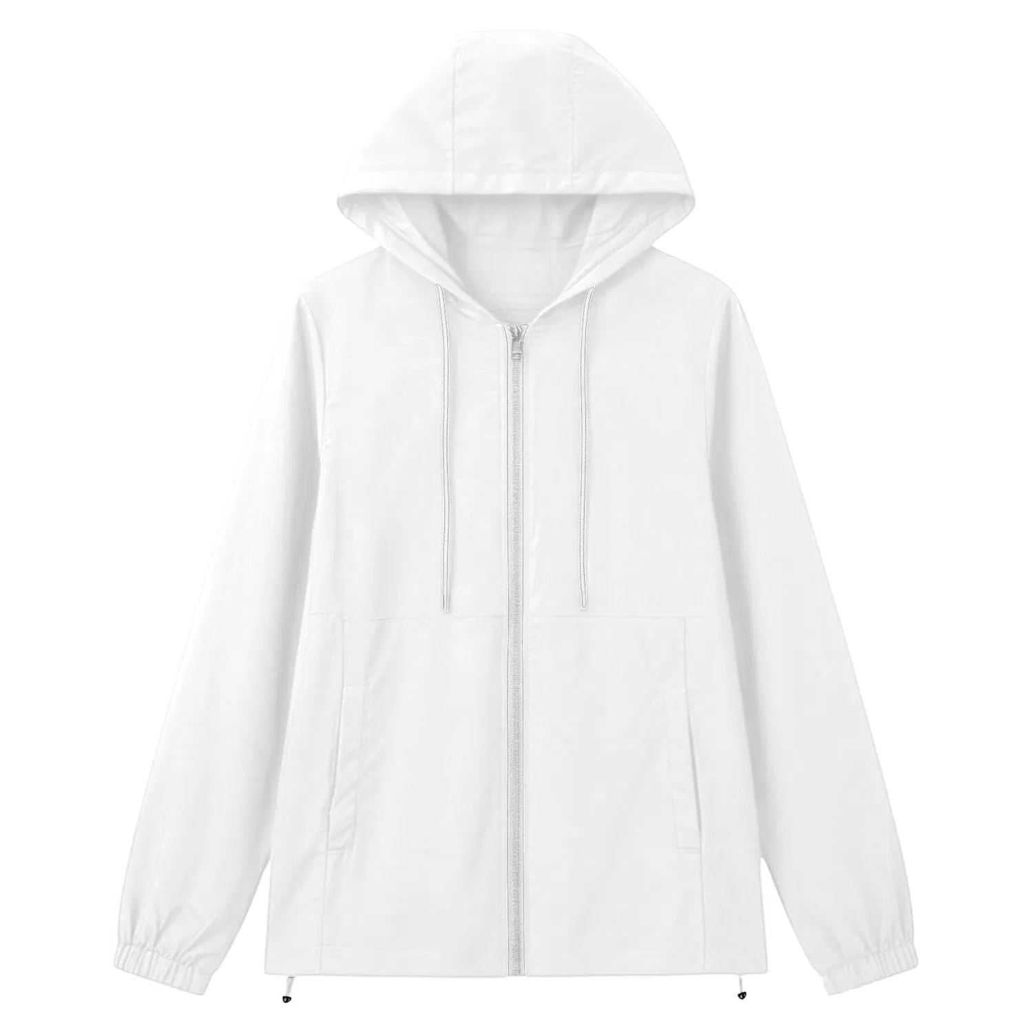 Женское короткое ветрозащитное пальто Impermeabile minimalista tinta unita, Bianco — фото 3