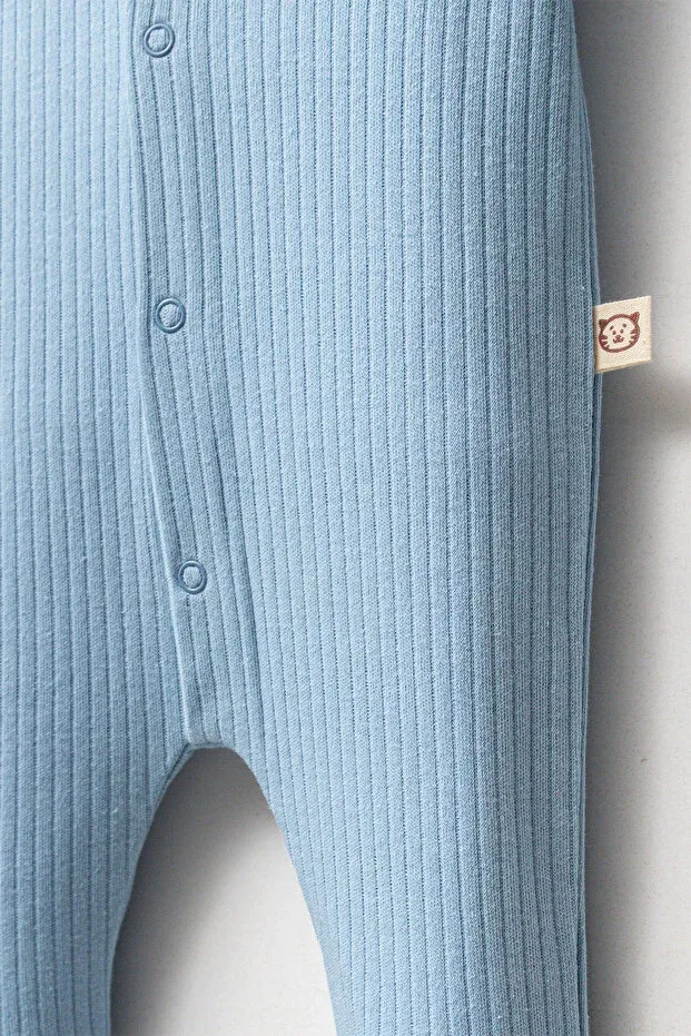 Детское боди-комбинезон с длинным рукавом в полоску Mahfel, Ice Blue — фото 4