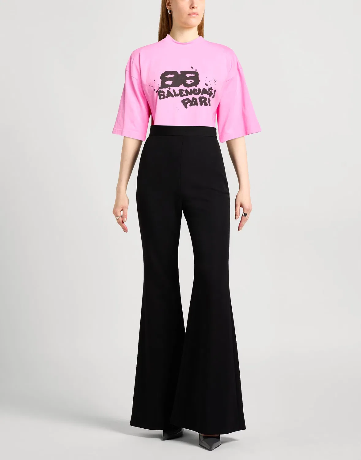 Женская футболка с принтом Balenciaga, розовый — фото 2