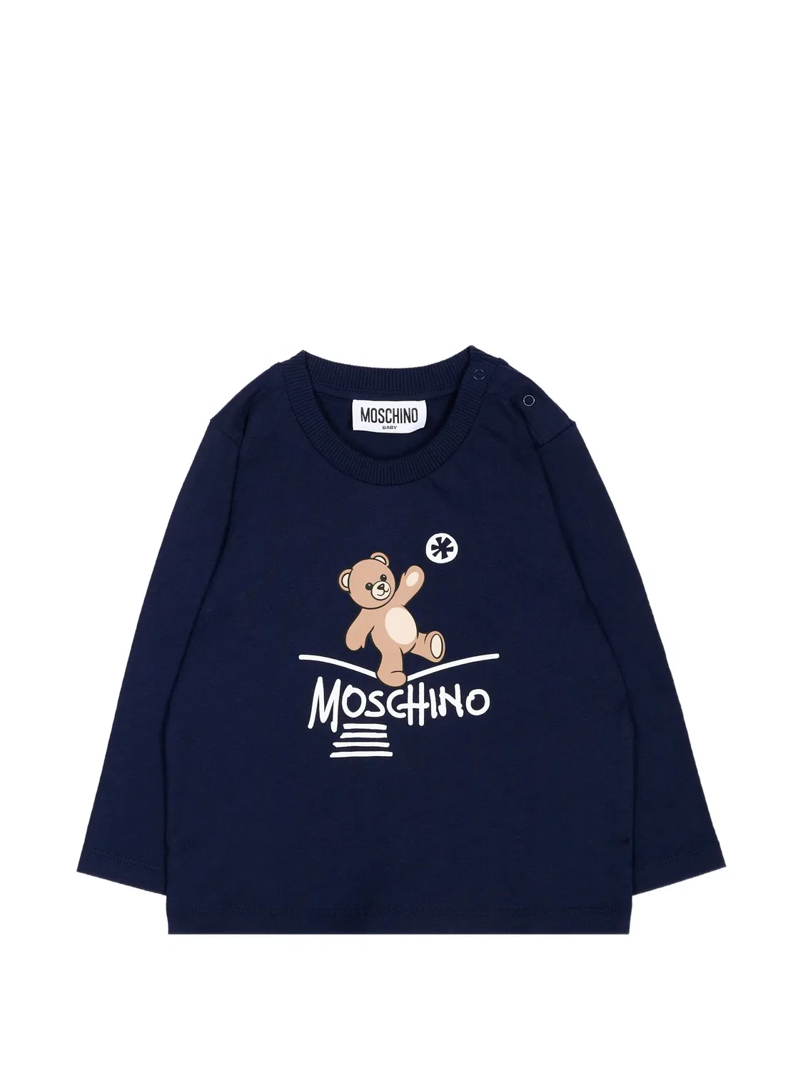 Футболка Teddy Bear с длинными рукавами Moschino Kids, синий