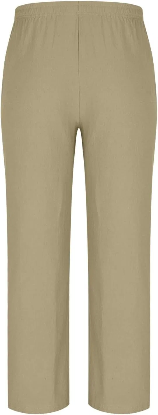 Мужские свободные брюки с эластичным поясом Khaki — фото 4