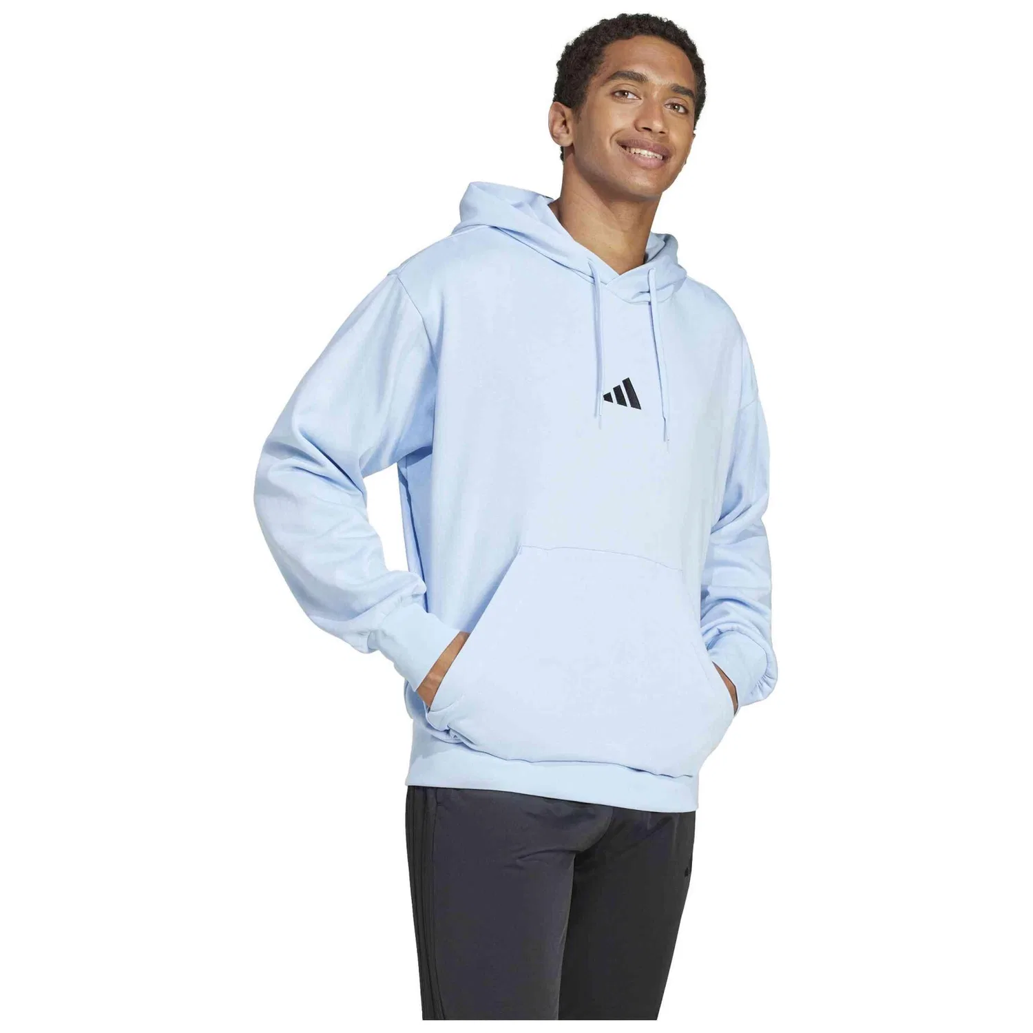 Мужское худи с капюшоном и кенгуру-карманом Essentials Feelcozy Adidas, Blau — фото 2