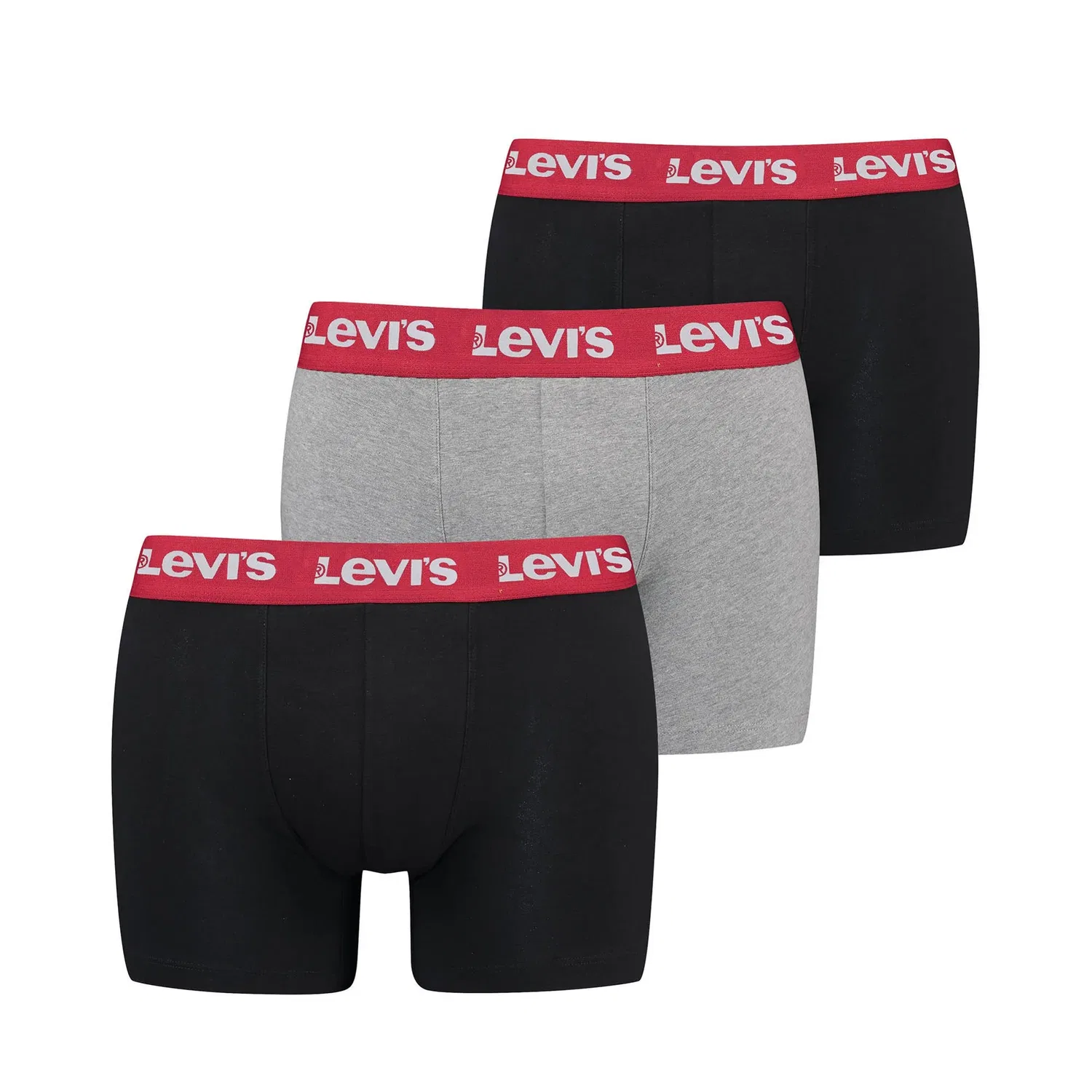 Мужские боксеры 3 шт Levi's, Schwarz/Hellgrau/Rot