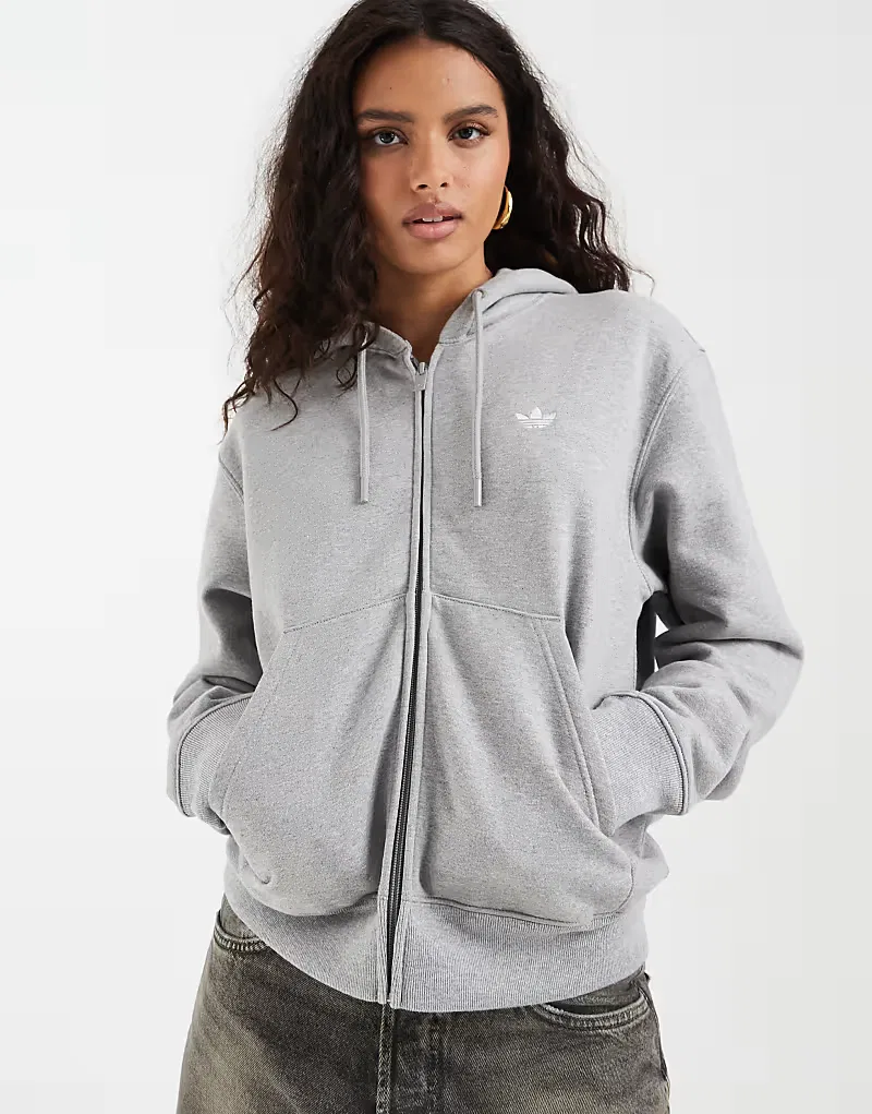Худи Adidas Originals Essential на молнии, серый