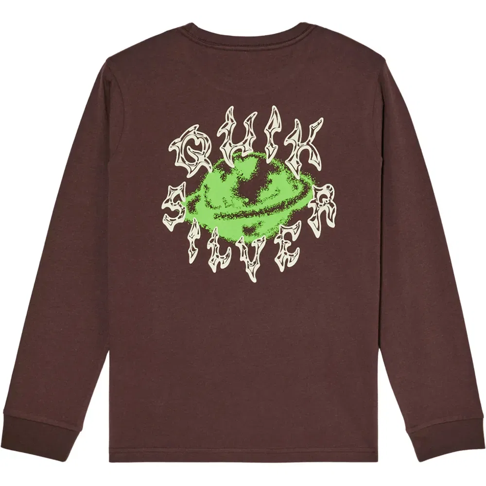 Детский свитшот для мальчиков с принтом Quiksilver QS Earth, Brown — фото 2