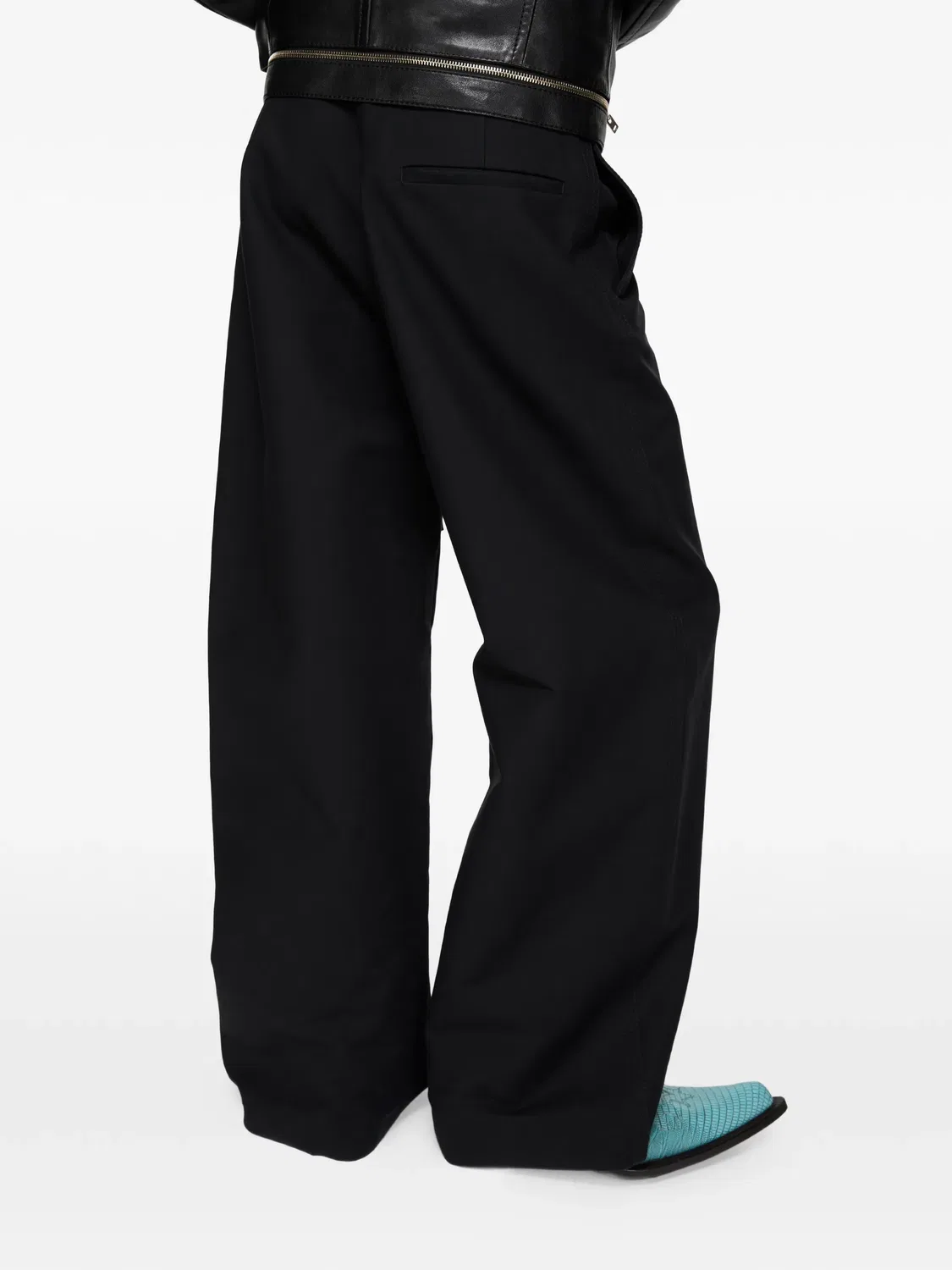 Широкие шелковые брюки Acne Studios, черный — фото 3