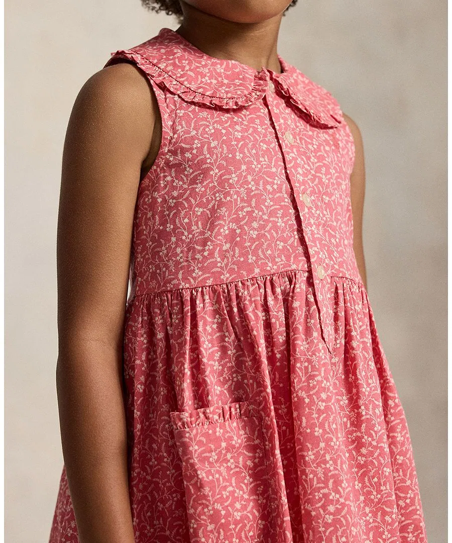Платье-рубашка без рукавов с цветочным принтом Polo Ralph Lauren, Floral Pink — фото 2