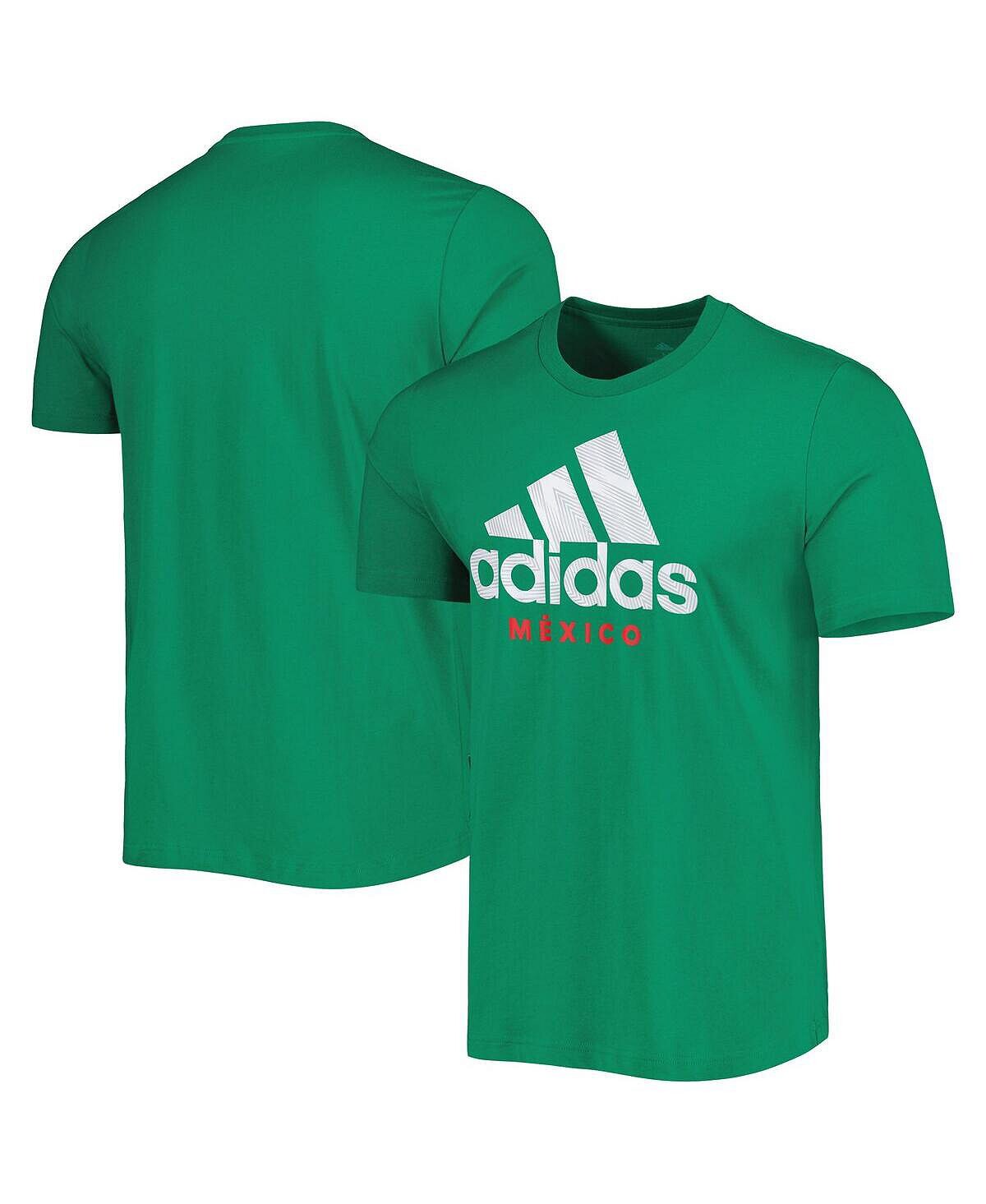 

Мужская зеленая футболка с изображением днк сборной мексики adidas, зеленый