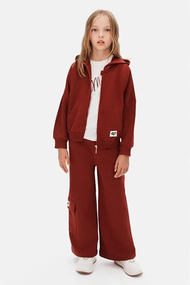 Детский спортивный комплект для девочек с капюшоном Nk Kids, Burgundy